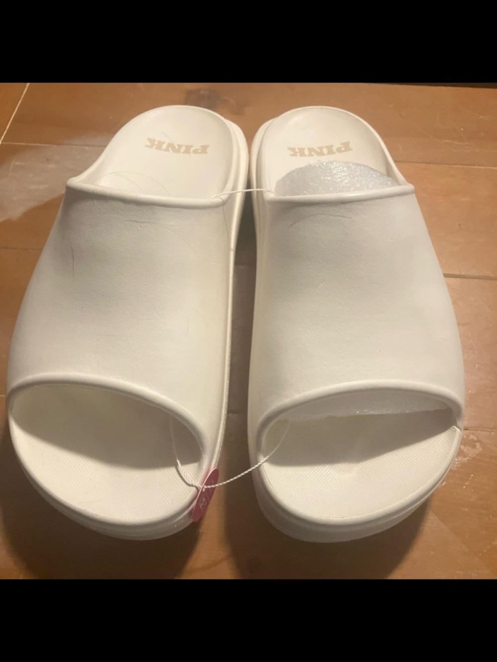 PINK Victoria's Secret White Platform Slide Sandals - Picture 2 of 6